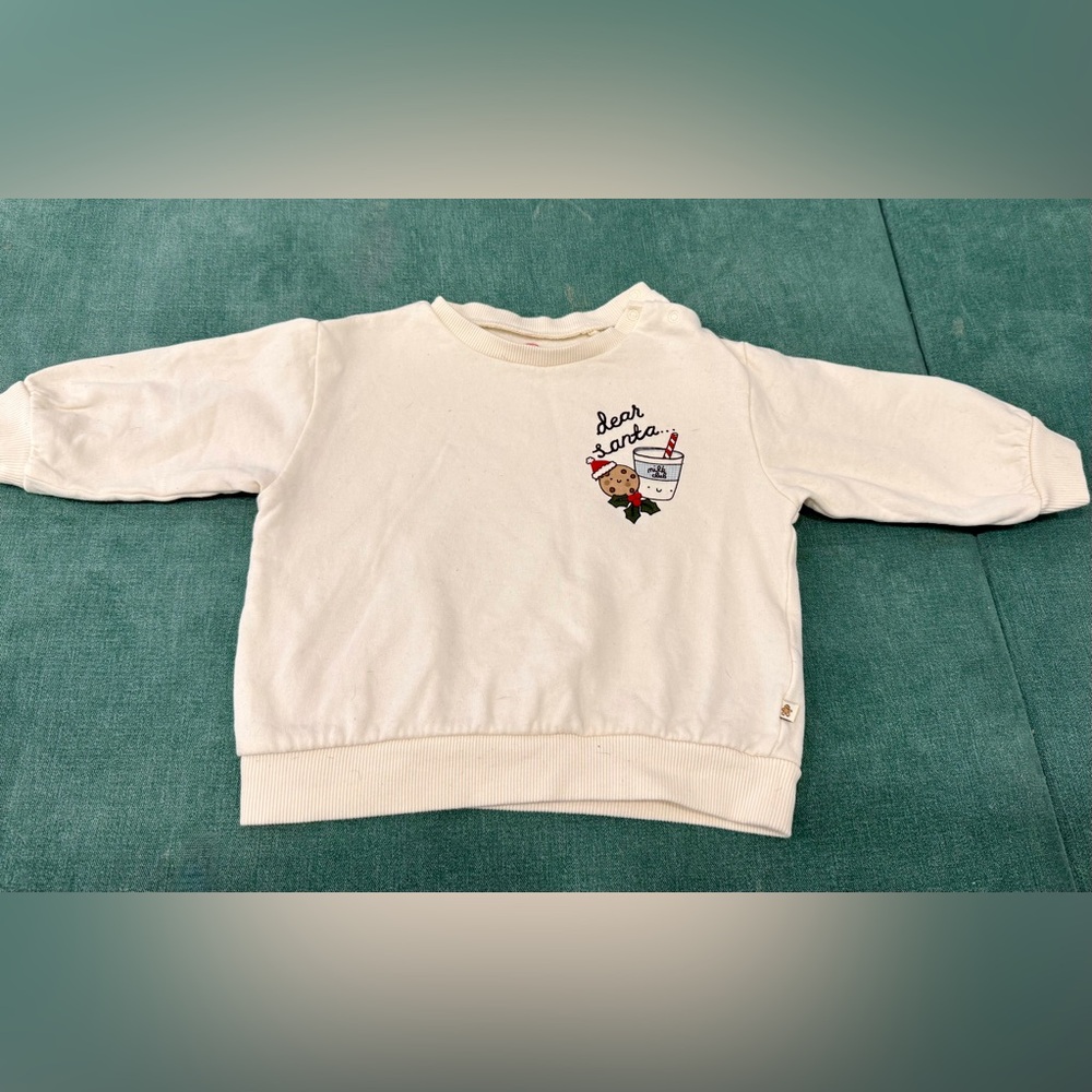 Next Cream Kids Sweatshirt with Holiday Design - like NEW